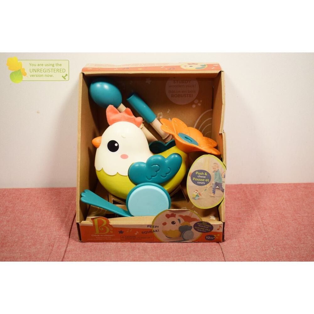 B. toys Walking Chicken Push Animal Toy Chick-n-Chase